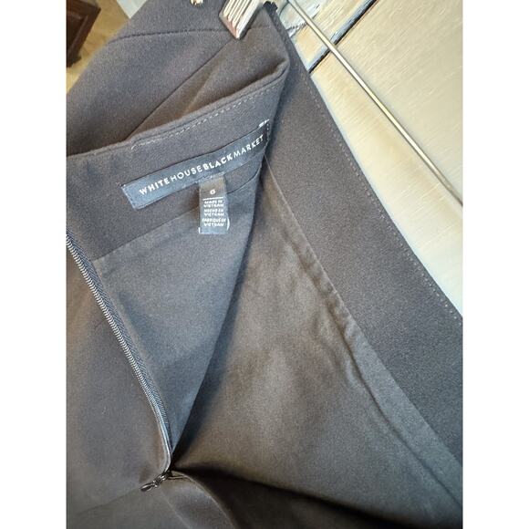 White House Black Market Black Pencil Skirt Sz 6 Gold Stud Embellishments - Picture 3 of 8